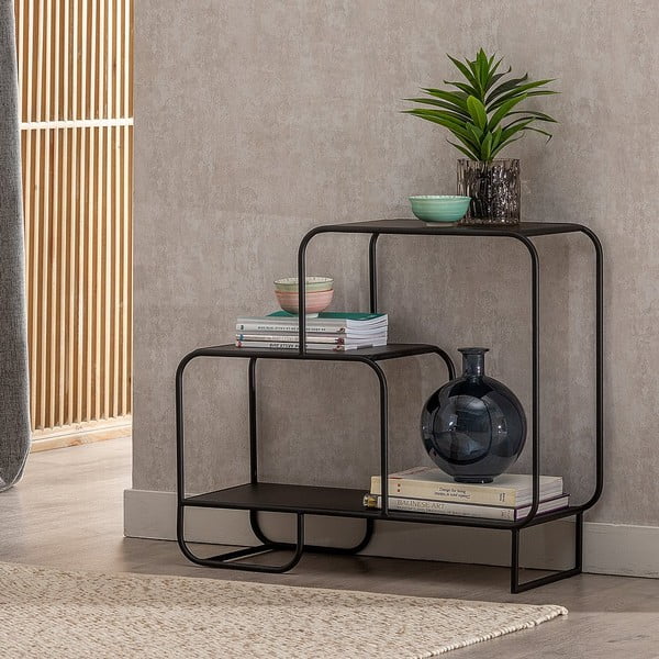 Črn kovinski regal 72x68 cm Sleco – Ixia-image-2