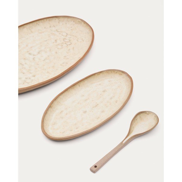 Bež servirni keramični krožniki v kompletu 3 ks Zunel – Kave Home-image-2