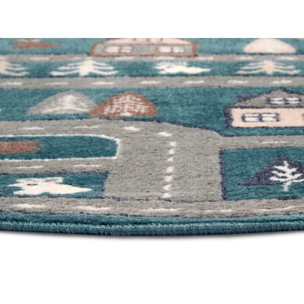 Modrozelena otroška preproga ø 140 cm Streets – Hanse Home-image-2