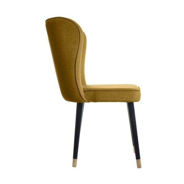 Gorčično rumen jedilni stol z zlatimi podrobnostmi JohnsonStyle Odette French Velvet-image-1