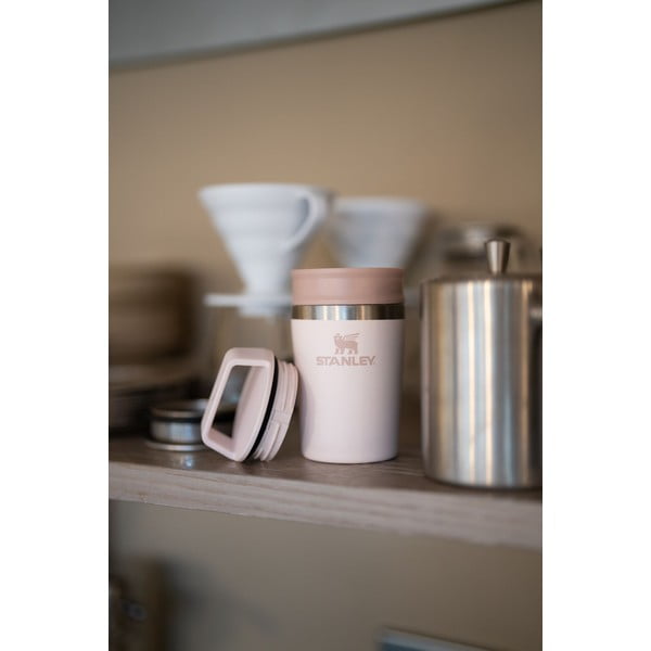 Svetlo rožnat termo lonček iz nerjavečega jekla 230 ml Café-To-Go Travel Mug Rose Quartz – Stanley-image-1