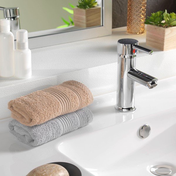 Svetlo rjava frotirna bombažna brisača 30x50 cm Tendresse – douceur d'intérieur-image-1