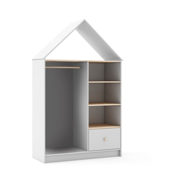 Bela odprta otroška garderobna omara 110x180 cm Estefania – Marckeric-image-2