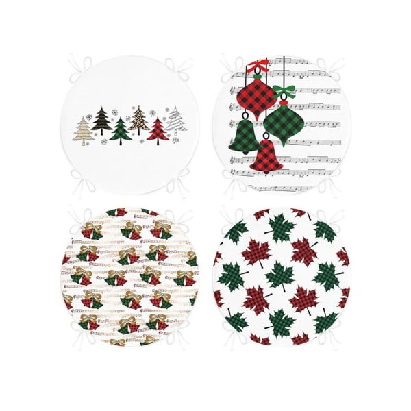 Sedežne blazine z božičnim motivom v kompletu 4 ks ø 40 cm Tartan – Mila Home