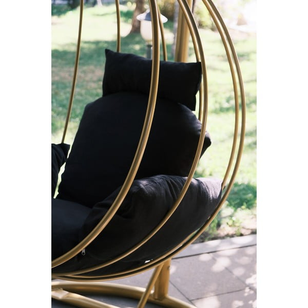 Zlato-črn viseči vrtni fotelj Damla – Floriane Garden-image-3