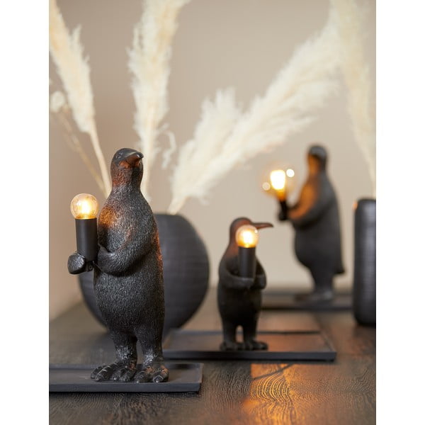 Mat črna namizna svetilka (višina 24 cm) Penguin – Light & Living-image-2
