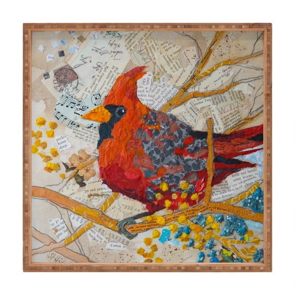 Lesen dekorativni pladenj za serviranje Ptica, 40 x 40 cm