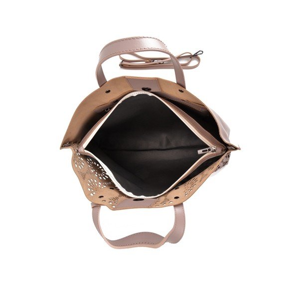 Roza in bež usnjena torbica Mangotti Torbe Lulia-image-1