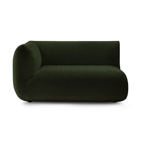 Zelen modul za sedežno garnituro iz rebrastega žameta (levi kot) Lecomte – Bobochic Paris