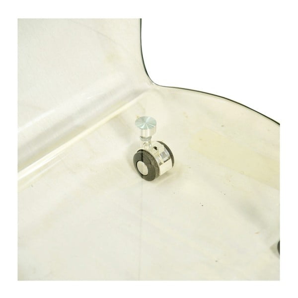 Evergreen House Enostavna steklena mizica za kavo na kolesih-image-2