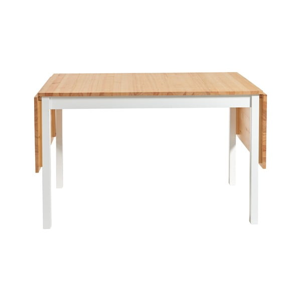 Raztegljiva jedilna miza iz borovega lesa z belo konstrukcijo Bonami Essentials Brisbane, 120 (200) x 70 cm-image-1