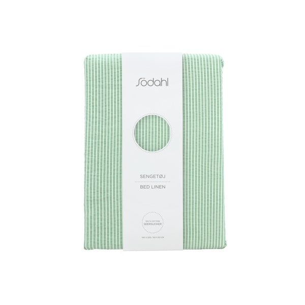 Svetlo zelena enojna bombažna posteljnina 140x200 cm Cheerful – Södahl-image-4