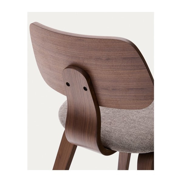 Bež jedilni stol v orehovem dekorju Gena – Kave Home-image-4