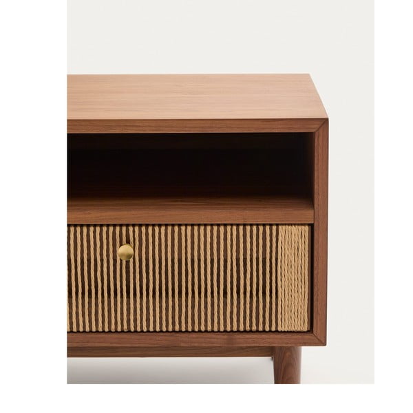 Rjava nočna omarica v orehovem dekorju Elan – Kave Home-image-4