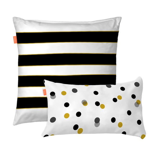 Komplet 2 bombažnih vzglavnikov Blanc Mustard