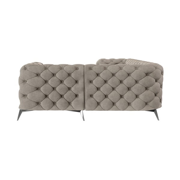 Sivo-bež žametna kotna sedežna garnitura (desni kot/v obliki črke L) Chelsea – Ropez-image-3