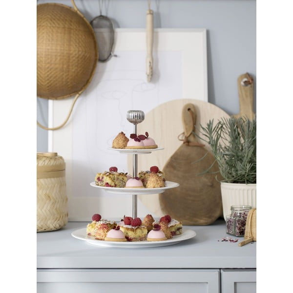 Trinadstropno belo porcelanasto stojalo Kähler Design Hammershoi Etagere, ⌀ 28 cm-image-1