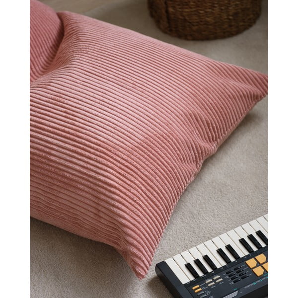 Rožnata otroška vreča za sedenje iz rebrastega žameta Big Lounger – Wigiwama-image-3