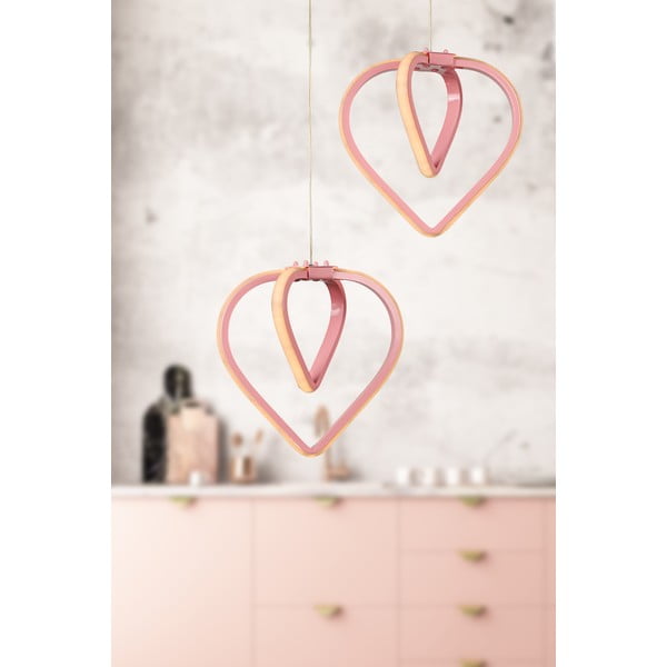 Rožnata kovinska LED viseča svetilka ø 20 cm Sevinc – Squid Lighting-image-1