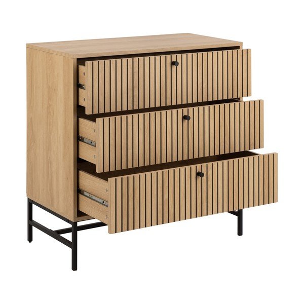 Komoda v hrastovem dekorju v naravni barvi 81x80x40 cm Albany  – Actona-image-2