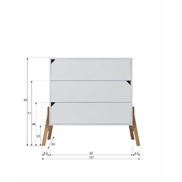 Bela komoda s 3 predali BELLAMY Lotta-image-3