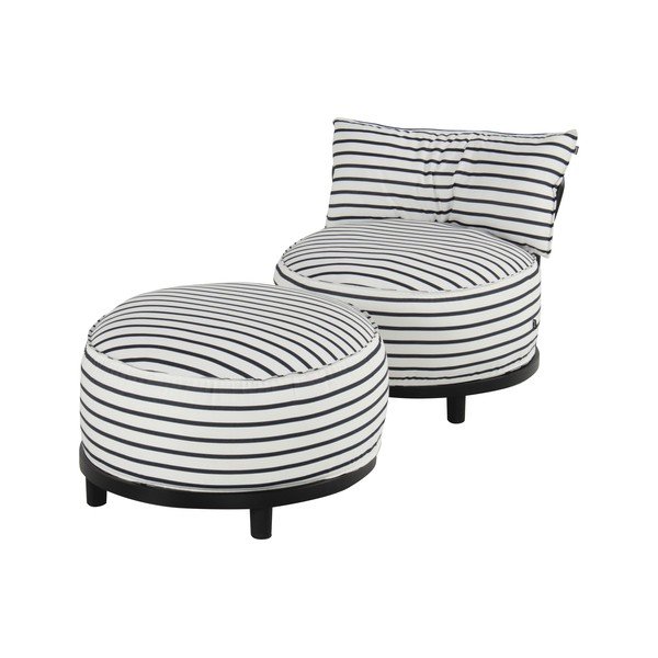 Bel/moder oblazinjen vrtni fotelj Emma – Hartman-image-2