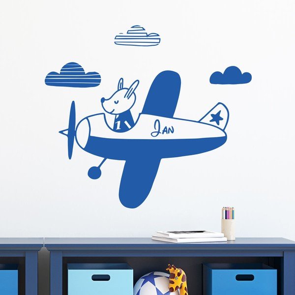 Stenska nalepka z imenom Ambiance Puppy On The Plane-image-1
