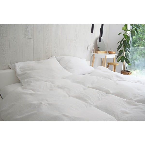 Bela posteljnina za zakonsko posteljo iz muslina 200x200 cm Plain Muslin – Butter Kings-image-1