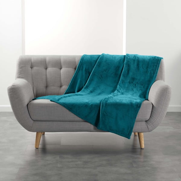 Modra odeja iz mikroflanele 125x150 cm Flanou – douceur d'intérieur