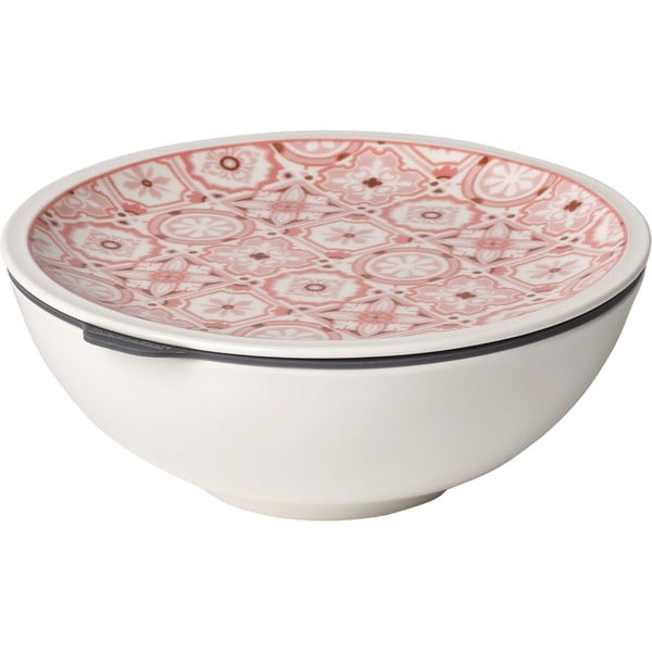 Rdeče-bela porcelanasta posoda za hrano Villeroy & Boch Like To Go, ø 16,3 cm