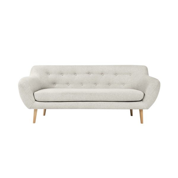 Kremni trisedežni kavč s svetlimi nogami Mazzini Sofas Sicile