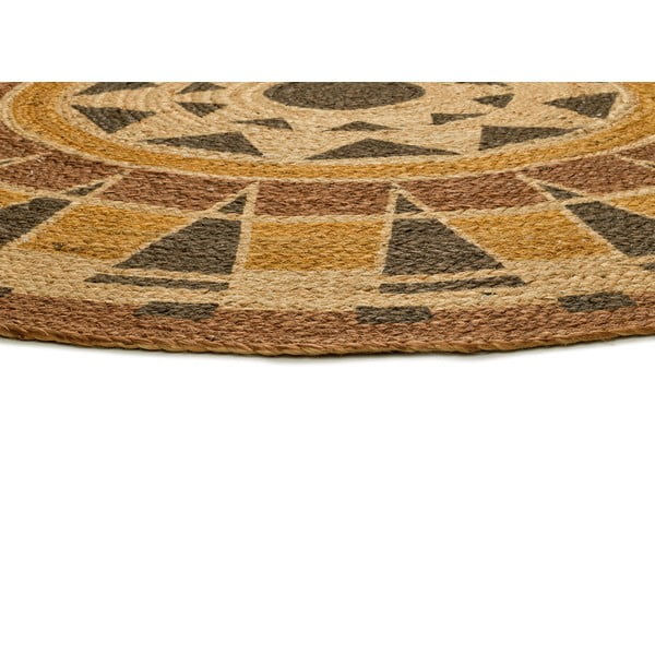 Oranžna ročno tkana okrogla preproga iz jute ø 90 cm Tonga – Universal-image-2