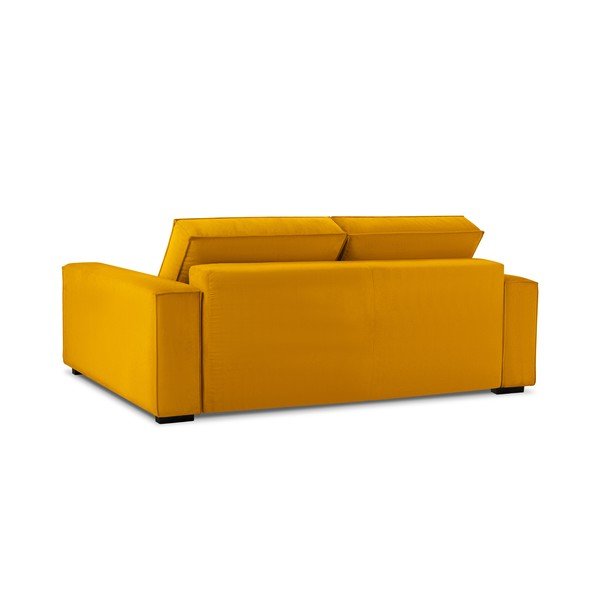 Rumena žametna raztegljiva sedežna garnitura Mazzini Sofas Azalea-image-4