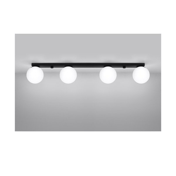 Črna stropna svetilka s steklenim senčilom ø 12 cm Umerta – Sollux-image-3