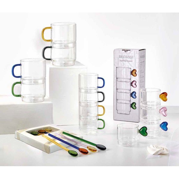 Steklen pribor 4 ks za 4 osebe Rainbow – Brandani-image-1