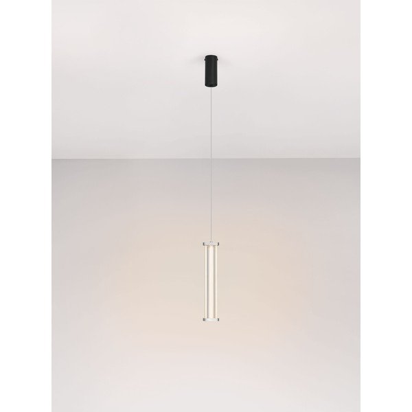 Mat črna/v mat srebrni barvi kovinska LED zatemnitvena viseča svetilka s senčilom iz akrilnega stekla ø 6 cm Pheme – Nova Luce-image-4
