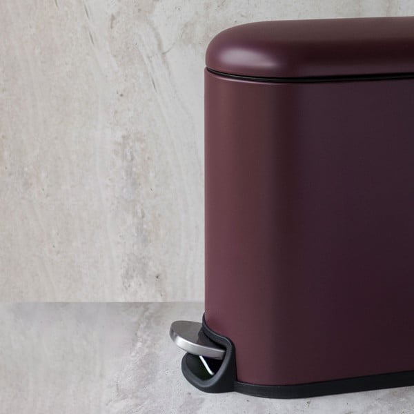 Temno vijoličen kovinski koš za smeti s pedalom 5 l Mini Walther – Mette Ditmer Denmark-image-1
