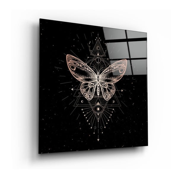 Steklena slika Insigne Da Vinci Style Butterfly, 40 x 40 cm