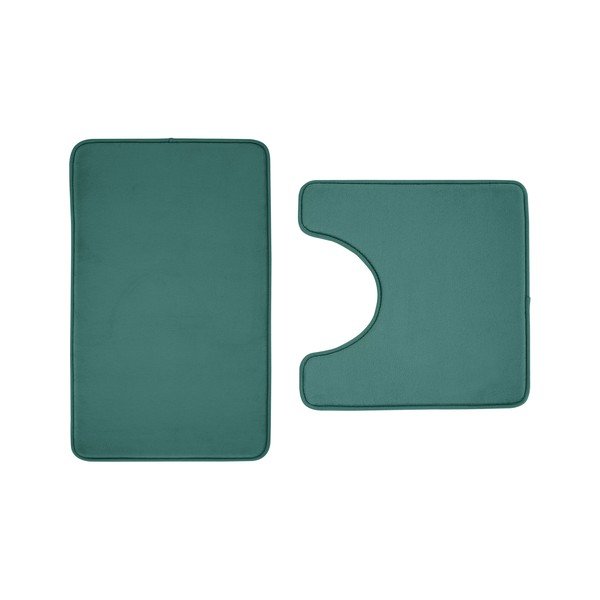 Zelene kopalniške preproge v kompletu 2 ks za WC iz spominske pene 50x80 cm Anti-Bacterial – Catherine Lansfield