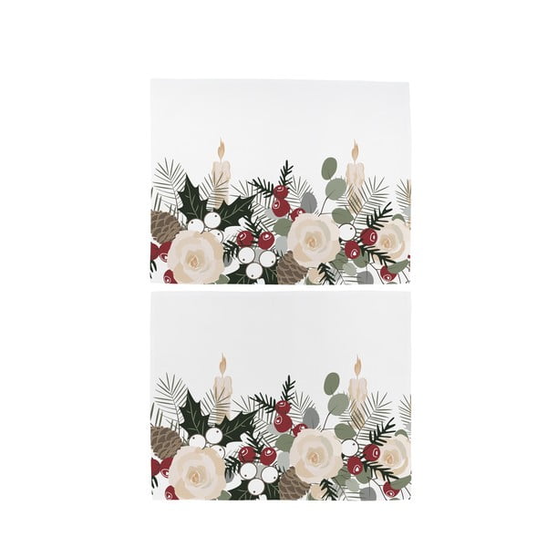 Komplet 2 bombažnih pogrinjkov z božičnim motivom Butter Kings Fir Branches, 45 x 35 cm-image-1