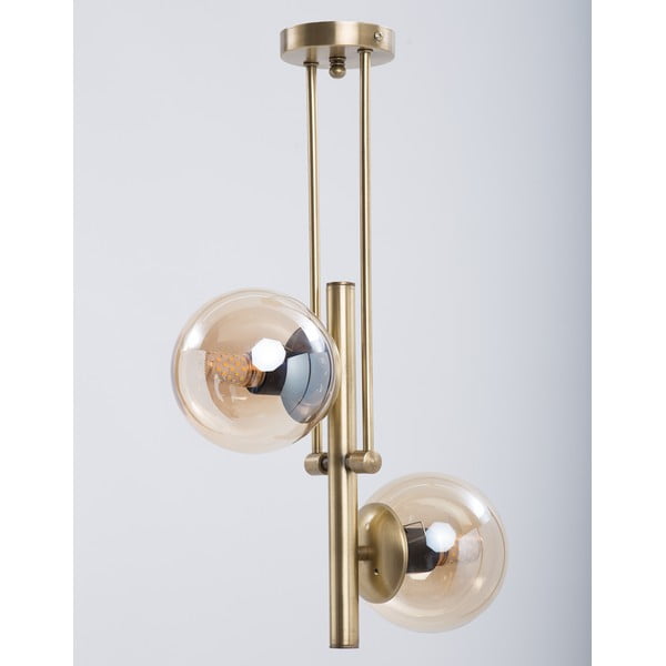 Stropna svetilka v zlati barvi s steklenim senčilom ø 15 cm Libra – Squid Lighting-image-1