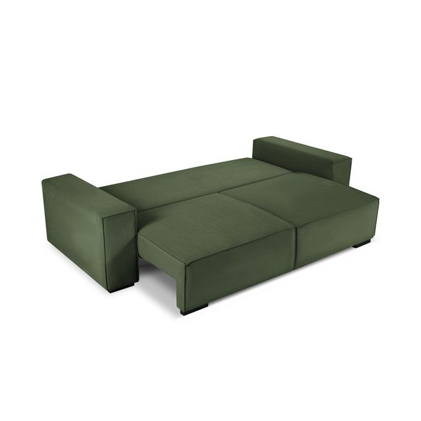 Zelena žametna raztegljiva sedežna garnitura Mazzini Sofas Azalea-image-3