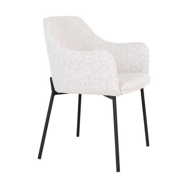 Bel oblazinjen jedilni stol z nasloni za roke Melilla – House Nordic-image-3