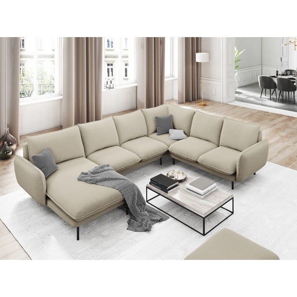 Bež sedežna garnitura v U obliki Cosmopolitan Design Vienna, desni kot-image-1