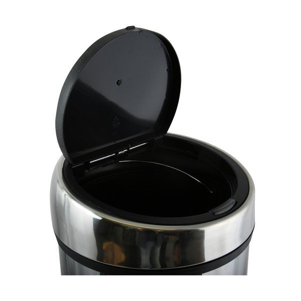 Jeklen koš za smeti na dotik v sijajno srebrni barvi 30 l – MSV-image-3