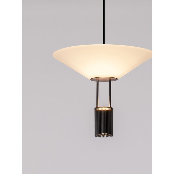 Mat črna aluminijasta LED viseča svetilka s senčilom iz akrilnega stekla ø 22 cm Anafi – Nova Luce-image-3
