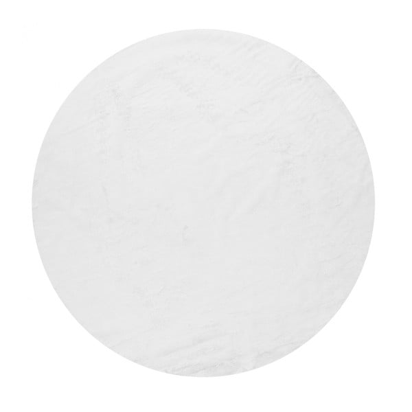 Bela pralna okrogla preproga ø 120 cm Pelush White – Mila Home