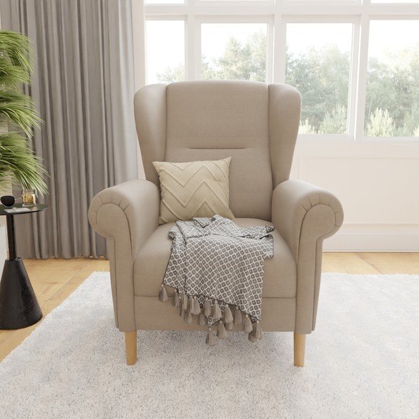 Svetlo rjav fotelj z naslonom Swan – Ropez-image-1