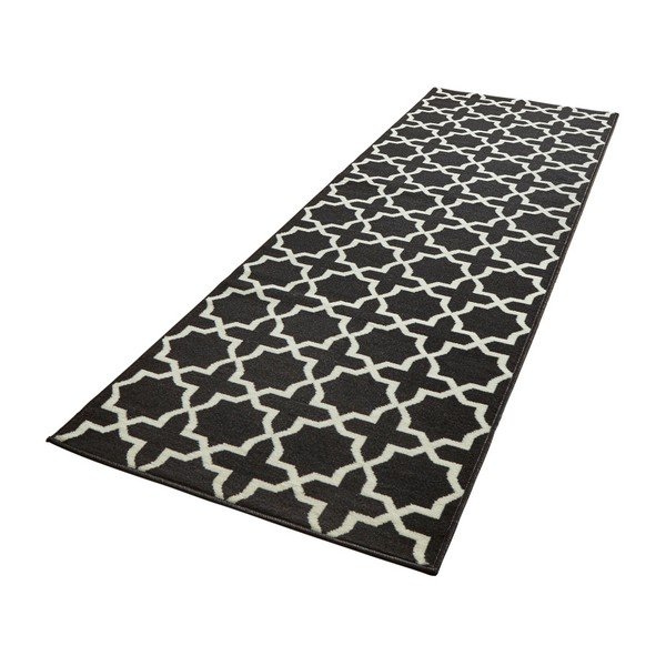 Črn tekač z belimi detajli Hanse Home Basic Glam, 80 x 200 cm-image-2