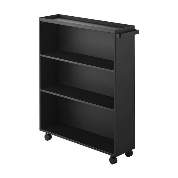Črn kovinski regal na koleščkih 59x70x16 cm Tower – YAMAZAKI